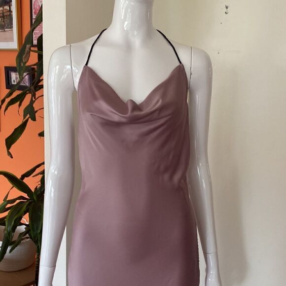 Baby Phat Mauve Cowl Neck Satin Slip Dress Size XS NWT - Picture 3 of 12